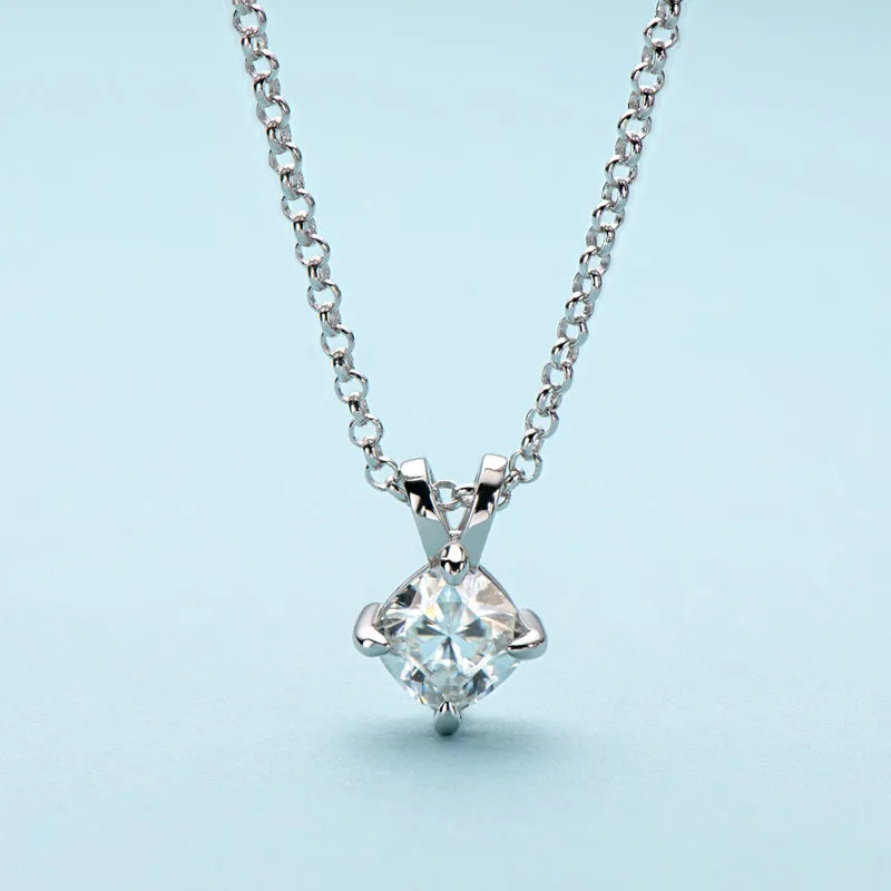 Cushion Cut Moissanite Diamond Pendant Necklace