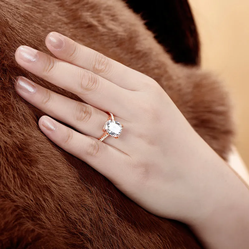 Cushion Cut Moissanite Diamond Ring