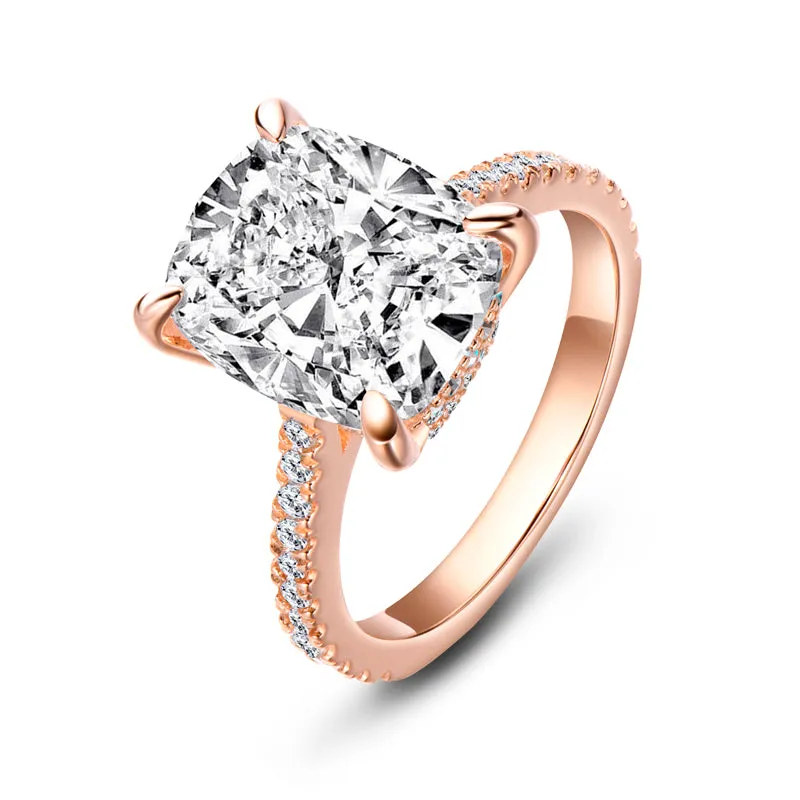 Cushion Cut Moissanite Diamond Ring