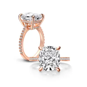 Cushion Cut Moissanite Diamond Ring