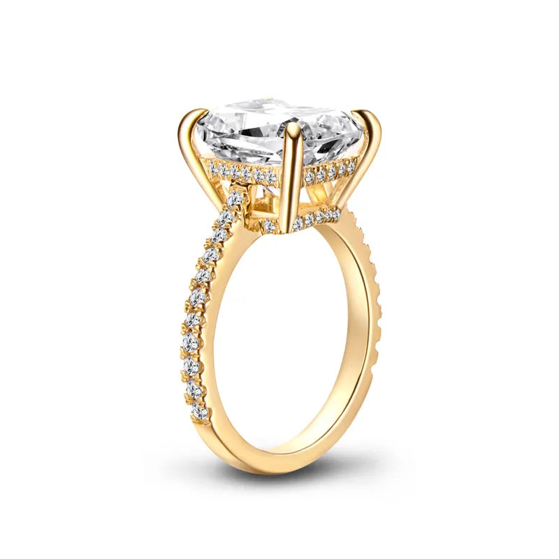 Cushion Cut Moissanite Diamond Ring