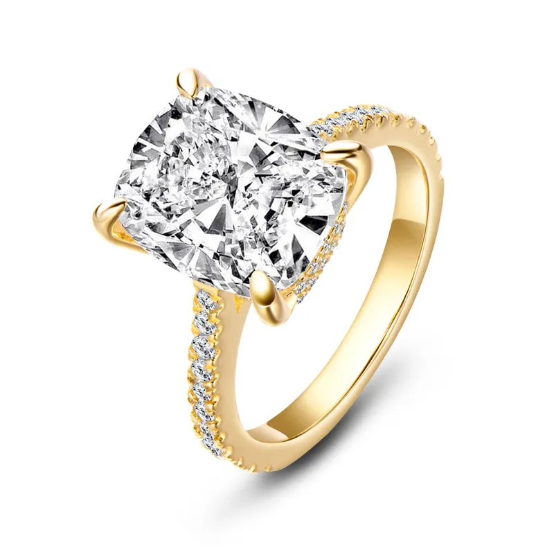 Cushion Cut Moissanite Diamond Ring