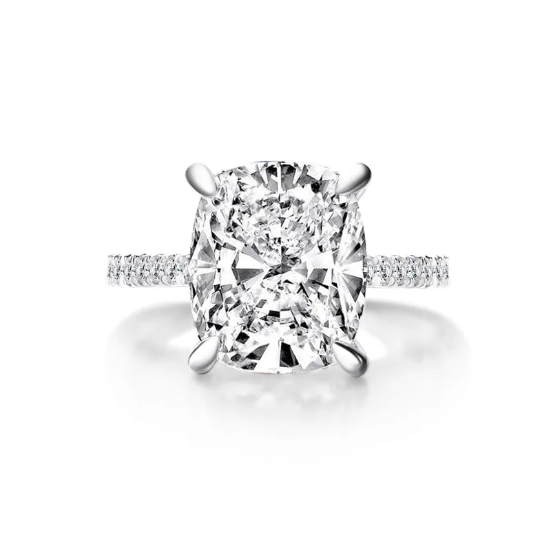 Cushion Cut Moissanite Diamond Ring