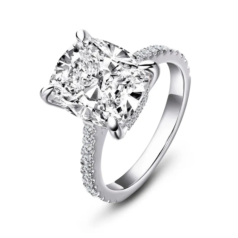 Cushion Cut Moissanite Diamond Ring