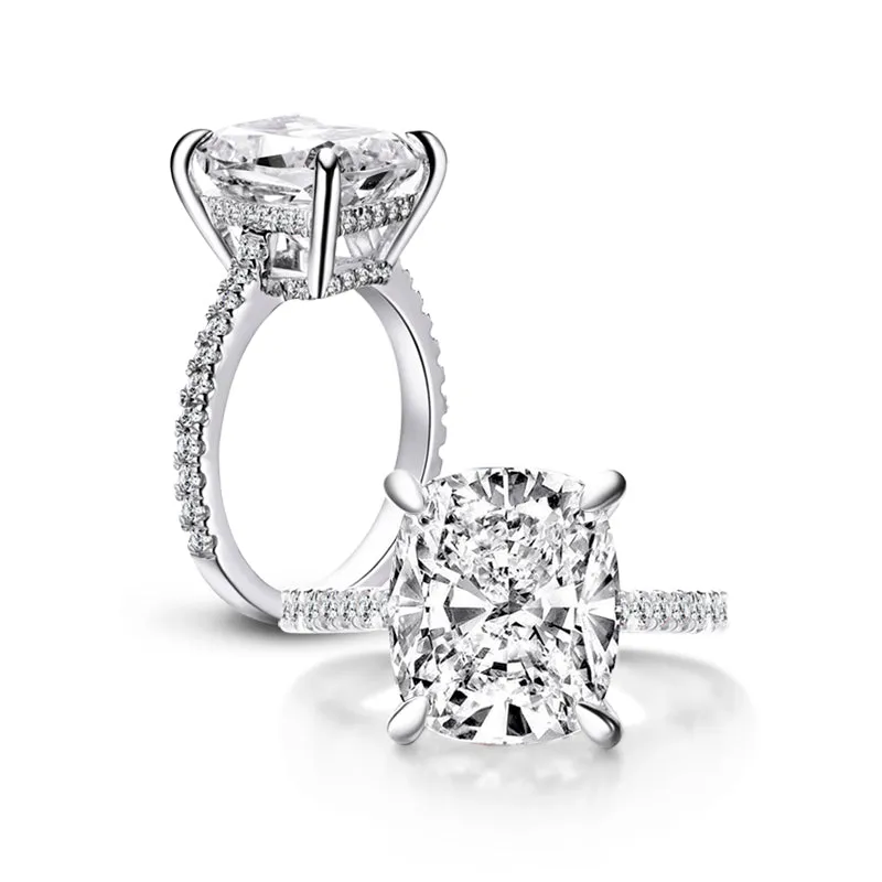 Cushion Cut Moissanite Diamond Ring