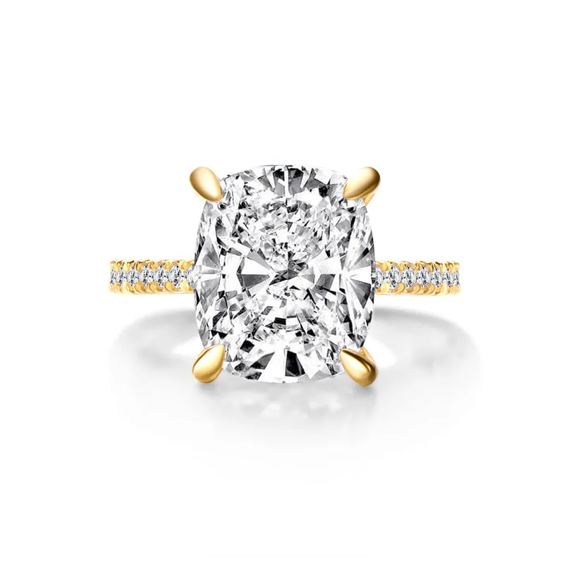 Cushion Cut Moissanite Diamond Ring