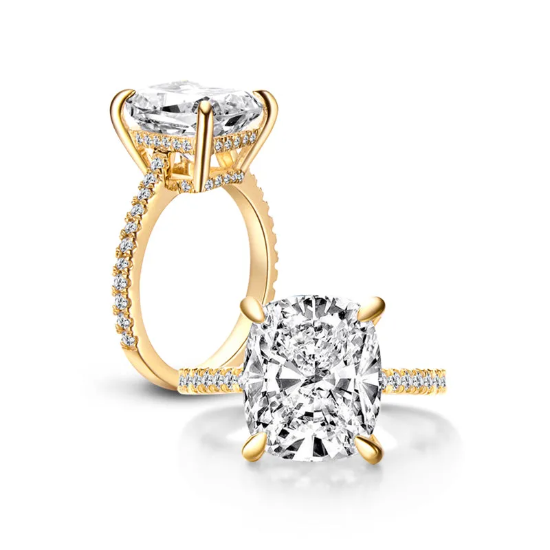 Cushion Cut Moissanite Diamond Ring