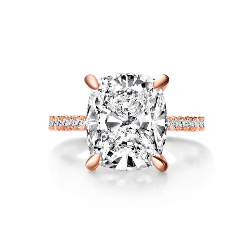 Cushion Cut Moissanite Diamond Ring