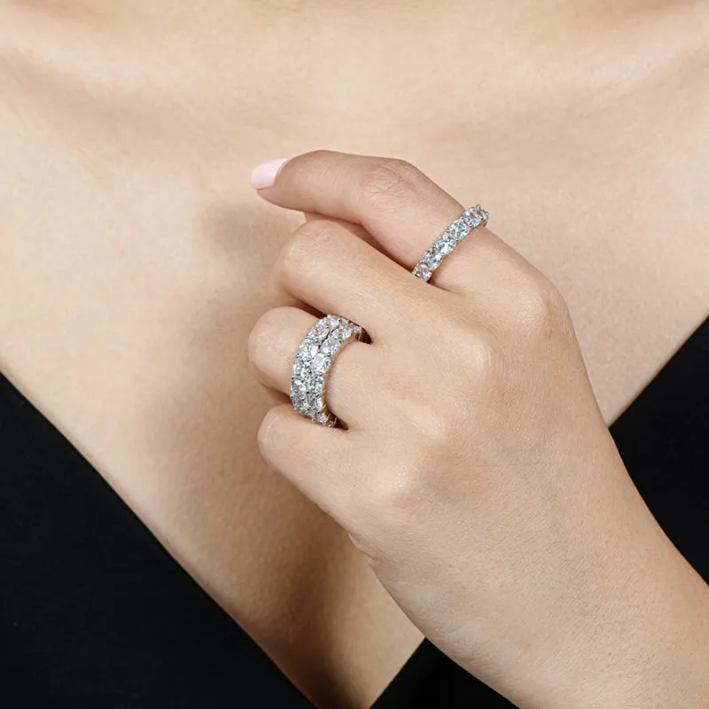 Cushion Cut Natural Moissanite Full Eternity Ring