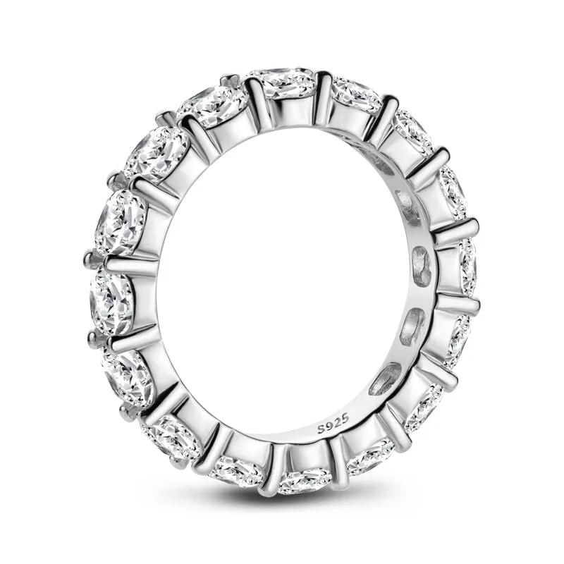 Cushion Cut Natural Moissanite Full Eternity Ring