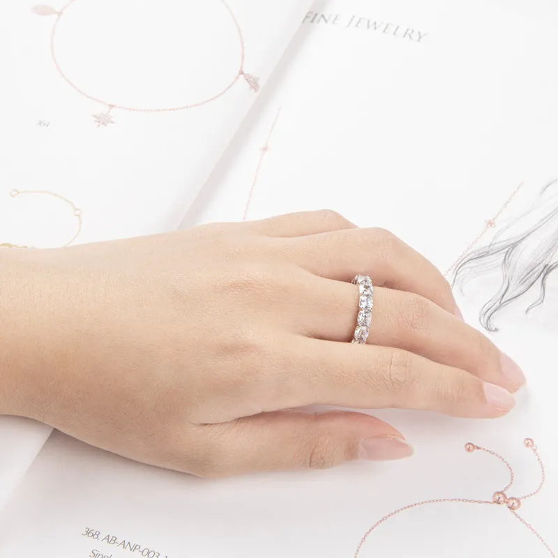Cushion Cut Natural Moissanite Full Eternity Ring