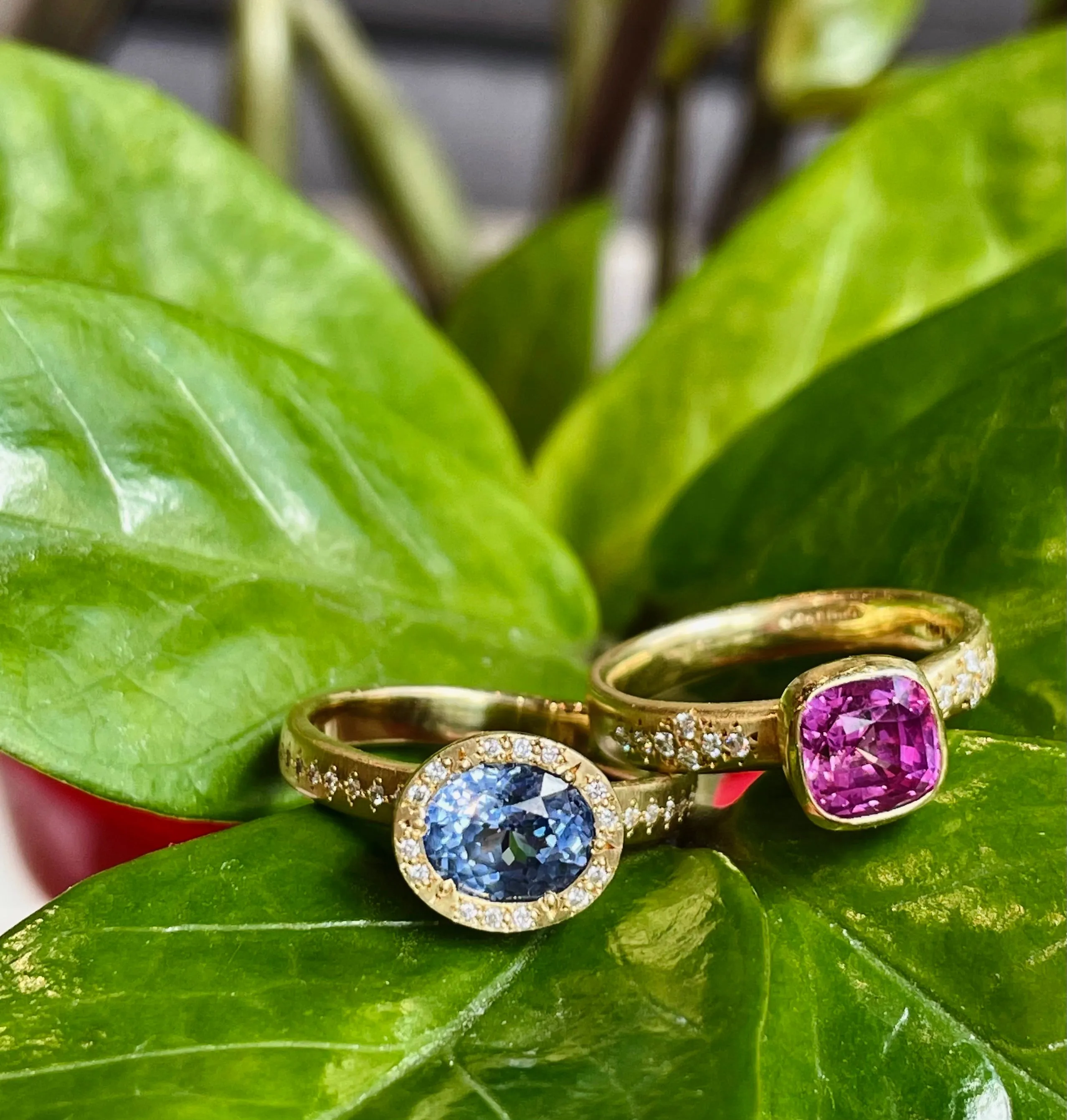 Cushion Cut Pink Sapphire Ring