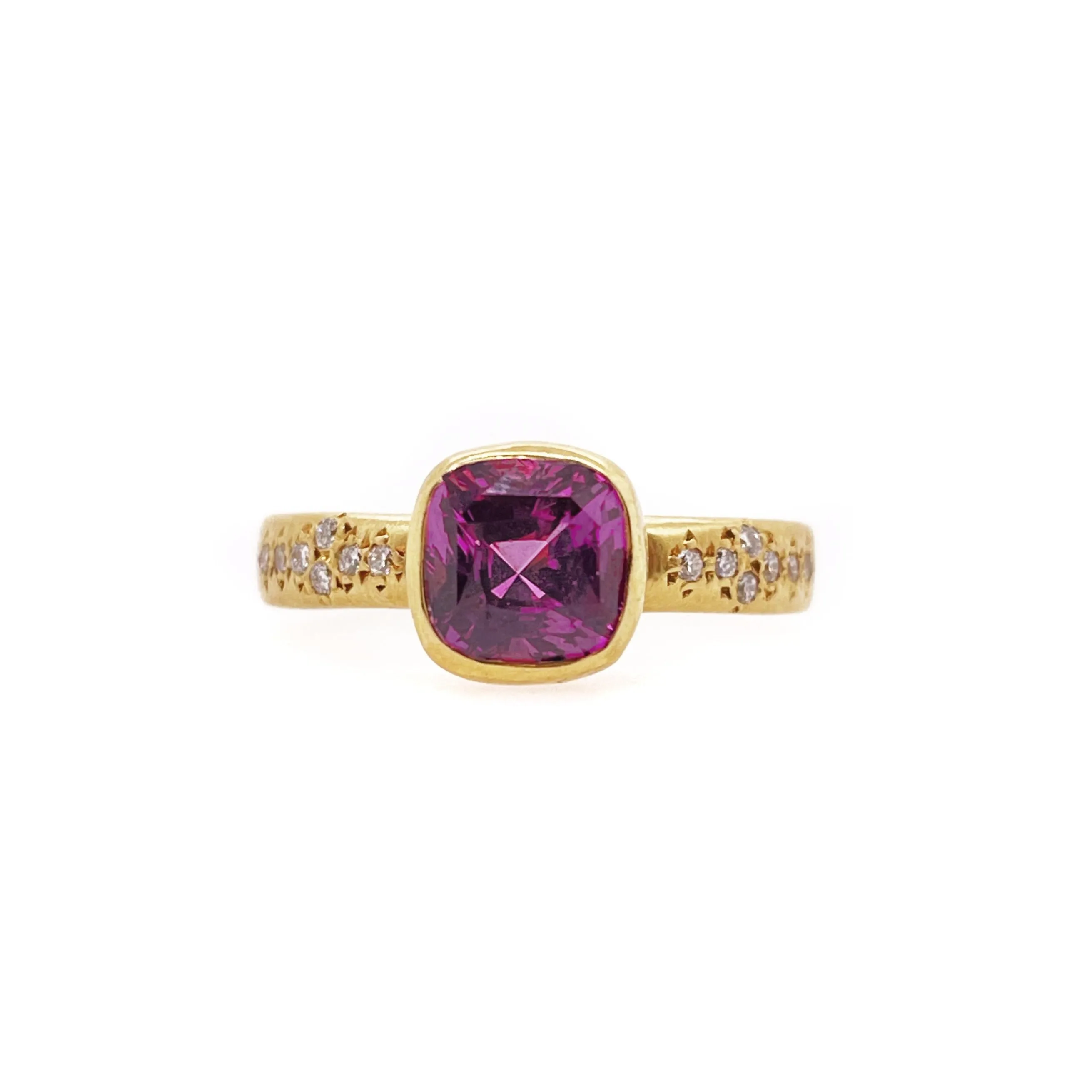 Cushion Cut Pink Sapphire Ring