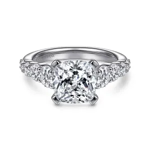Cushion Cut Straight Style Engagement Ring Mounting