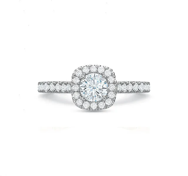 Cushion Halo Engagement Ring 1.00tw