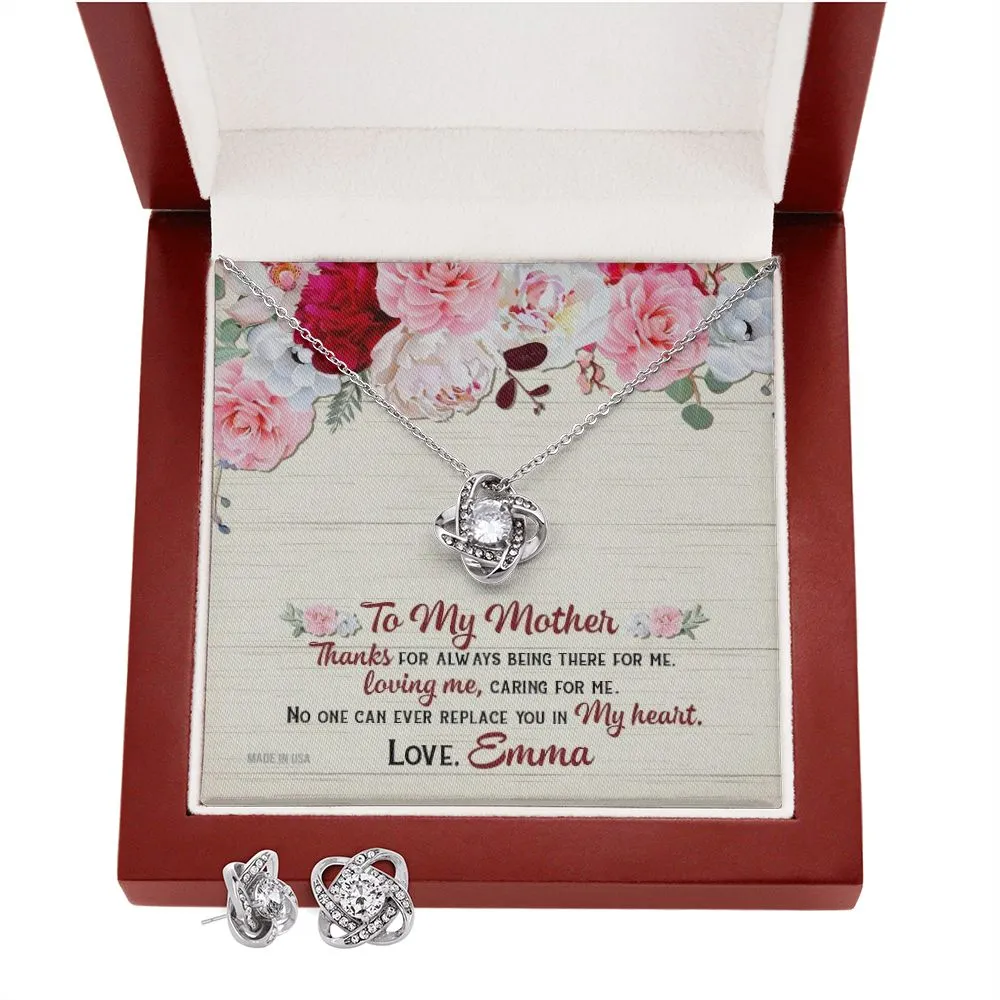 Custom No One Can Ever Replace You In My Heart Mothers Day Ideas 14k White Gold Interlocking Heart Pendant Necklace Jewelry Gifts For Mom Wife Grandma Auntie