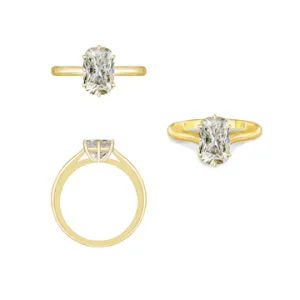 Custom Solitaire Cushion Engagement Ring