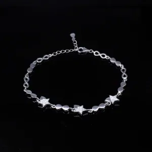 CZ 925 Sterling Silver Bracelet for Girls in platinum finish