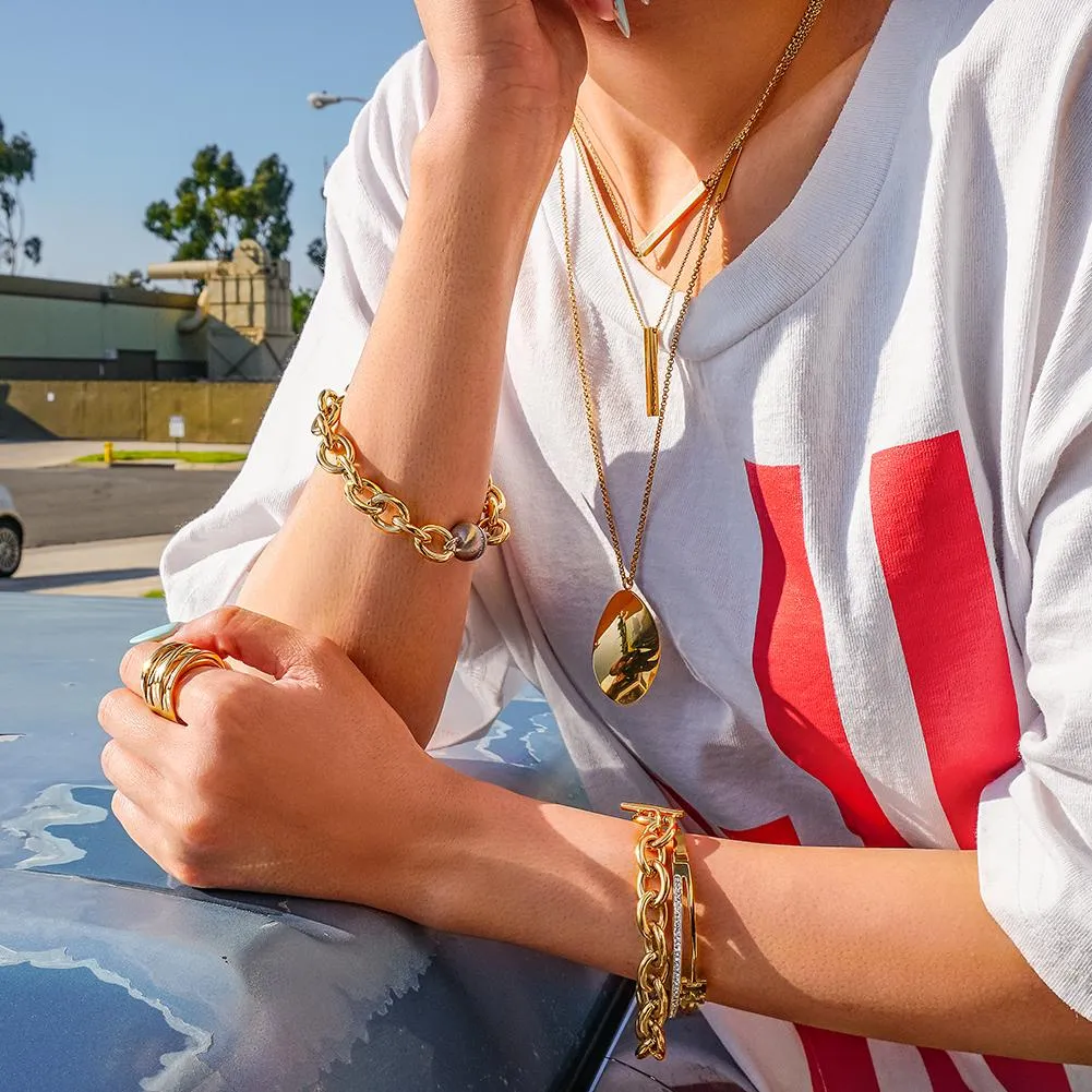 CZ Ball Link Bracelet  (available in 3 colors)