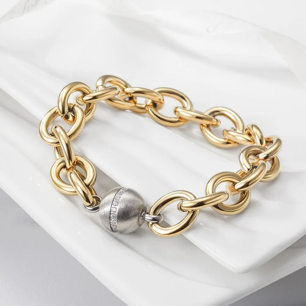 CZ Ball Link Bracelet  (available in 3 colors)