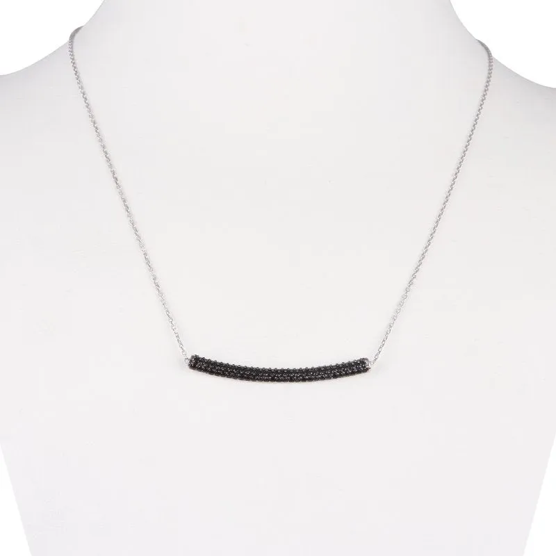 Dainty Silver Necklace with Handmade Tube Pendant - 925 Sterling Silver, 18K Gold Plated, 16" Chain