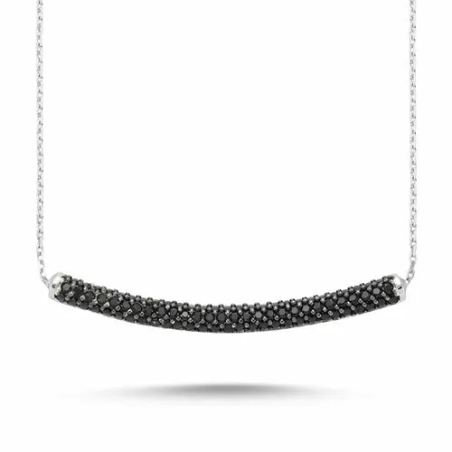 Dainty Silver Necklace with Handmade Tube Pendant - 925 Sterling Silver, 18K Gold Plated, 16" Chain