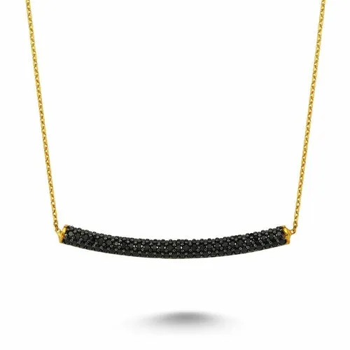 Dainty Silver Necklace with Handmade Tube Pendant - 925 Sterling Silver, 18K Gold Plated, 16" Chain