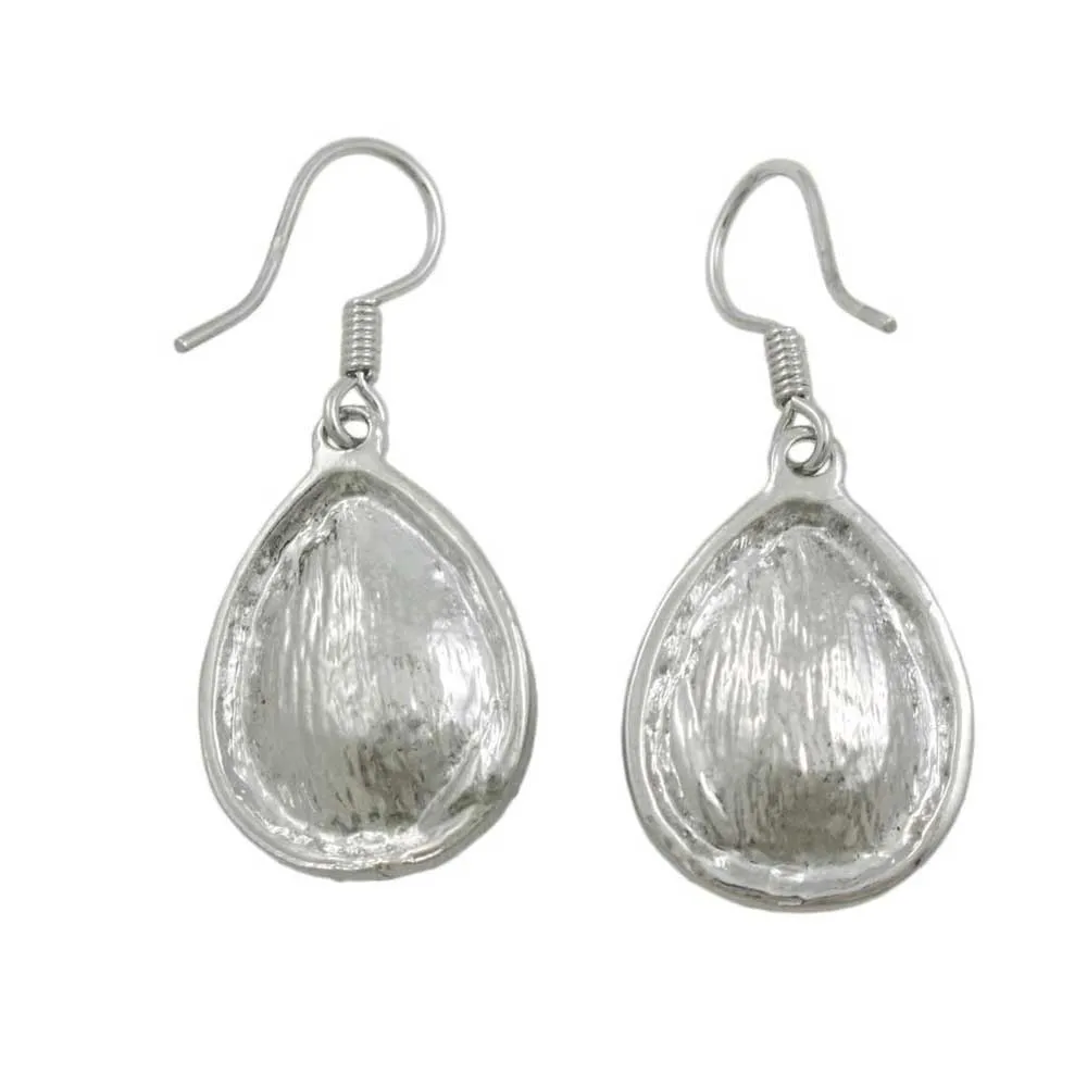 Dark Blue Crystal Teardrop Dangling Pierced Earring - PT410ME