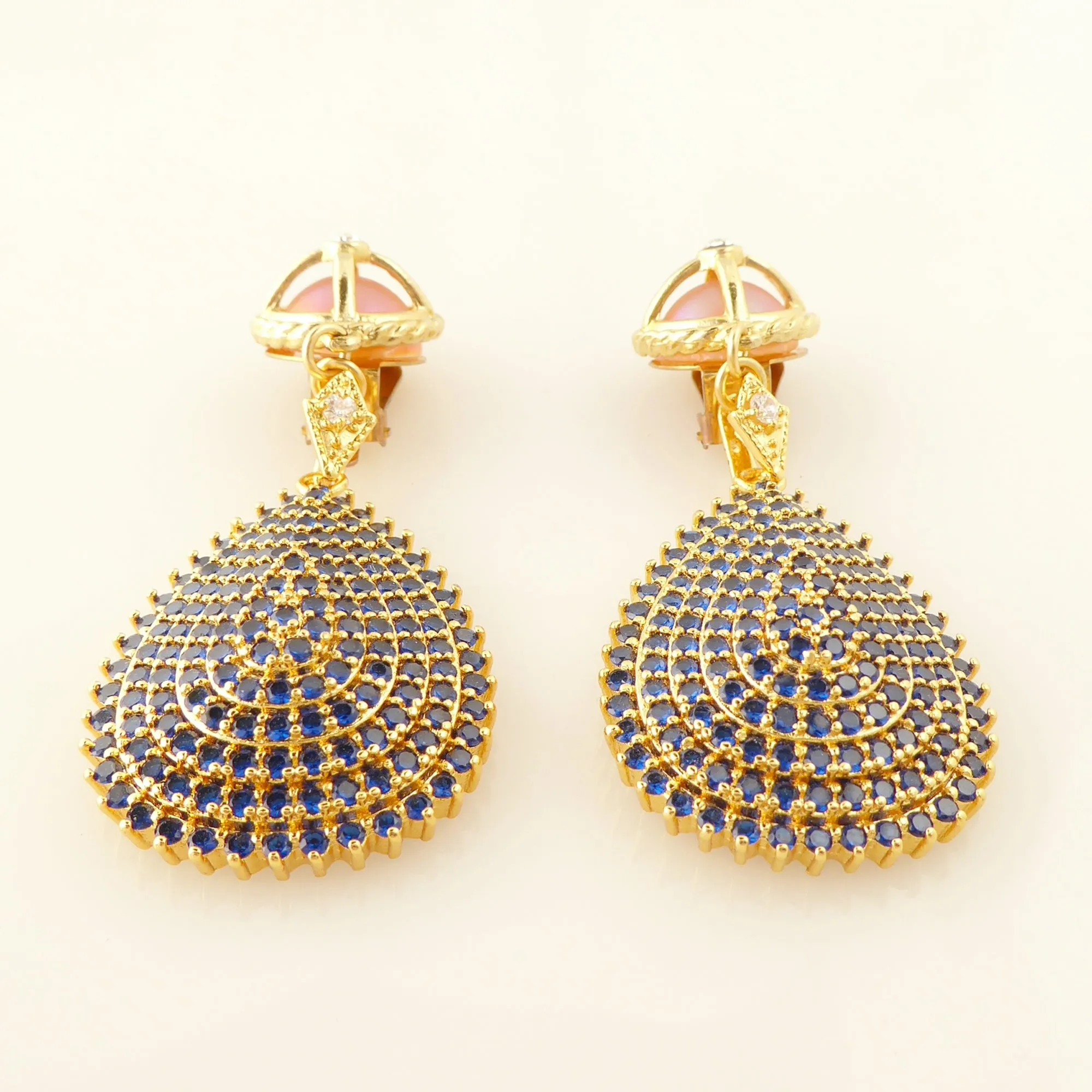 Dark blue teardrop earrings