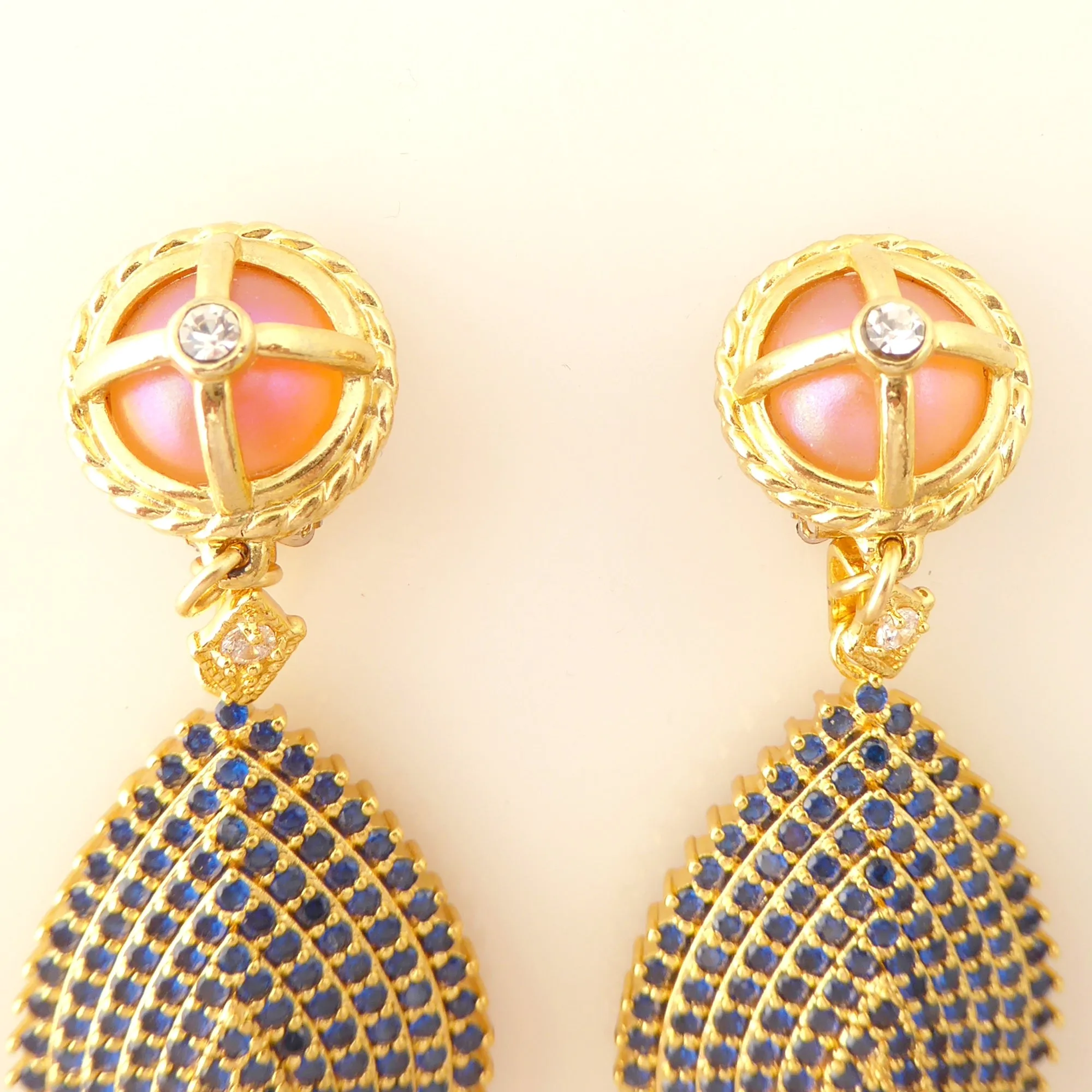 Dark blue teardrop earrings