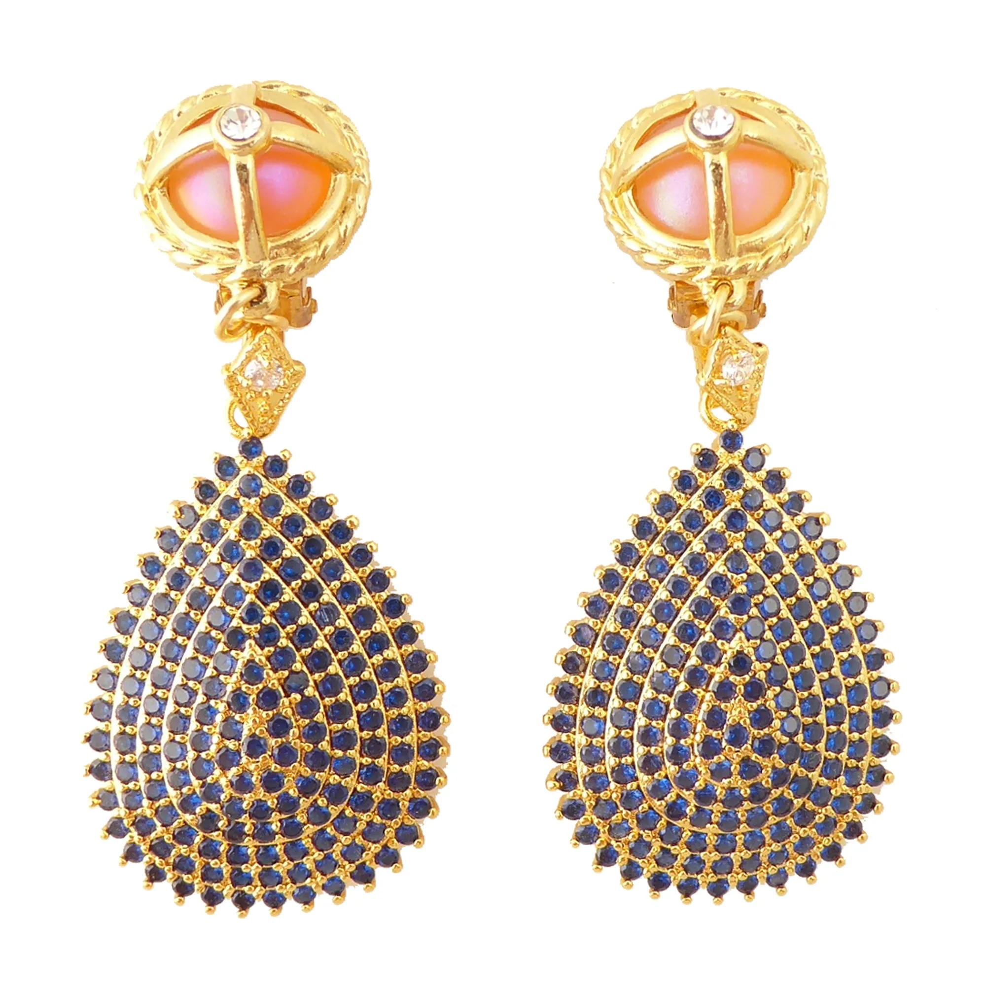 Dark blue teardrop earrings
