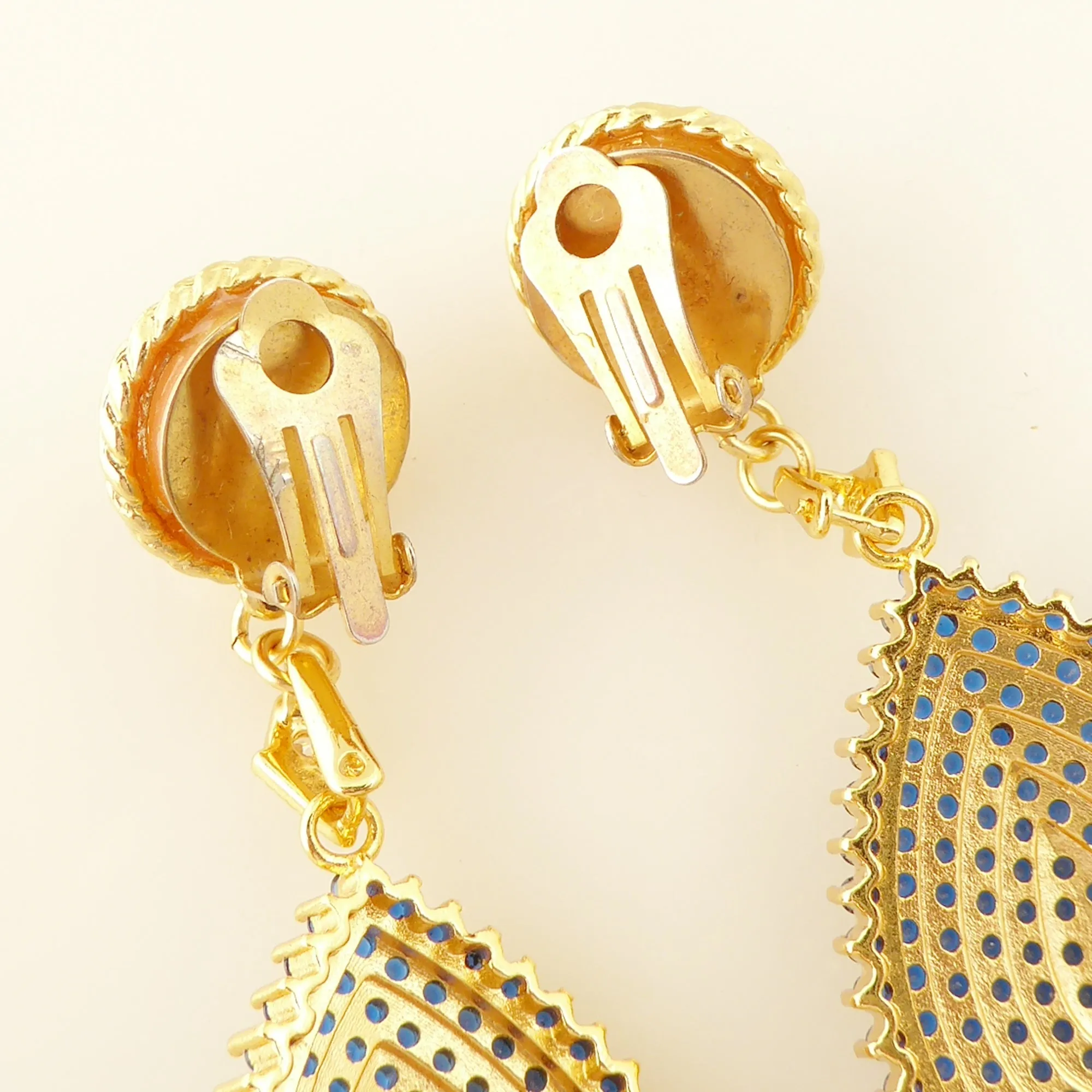 Dark blue teardrop earrings