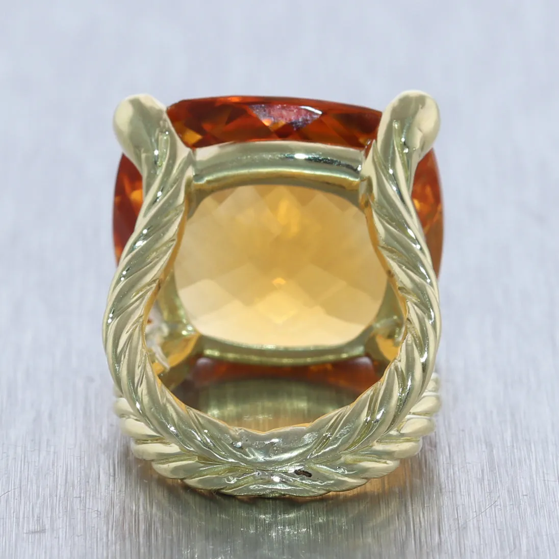 David Yurman 18k Yellow Gold Citrine Albion Cocktail Ring