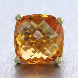 David Yurman 18k Yellow Gold Citrine Albion Cocktail Ring