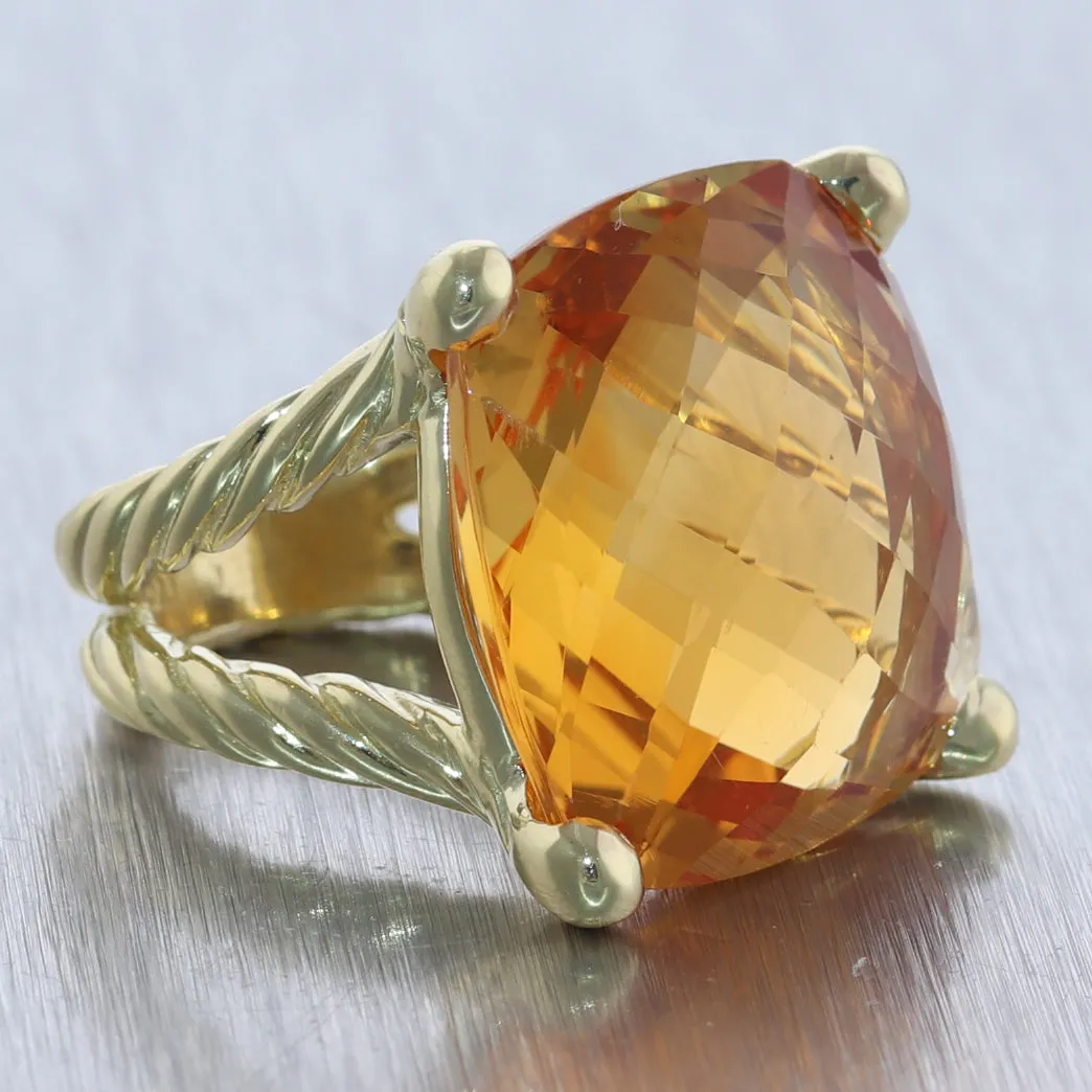 David Yurman 18k Yellow Gold Citrine Albion Cocktail Ring