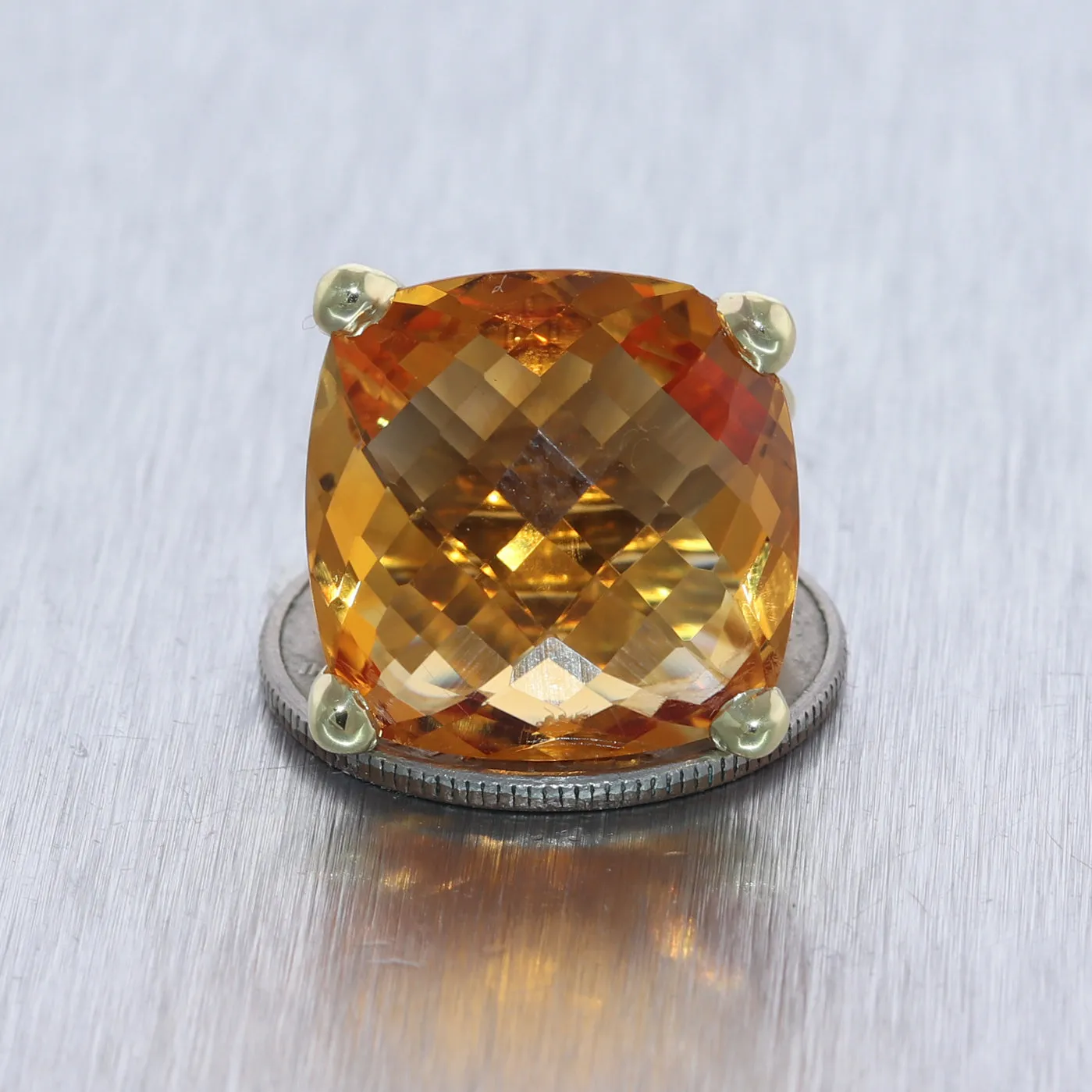 David Yurman 18k Yellow Gold Citrine Albion Cocktail Ring