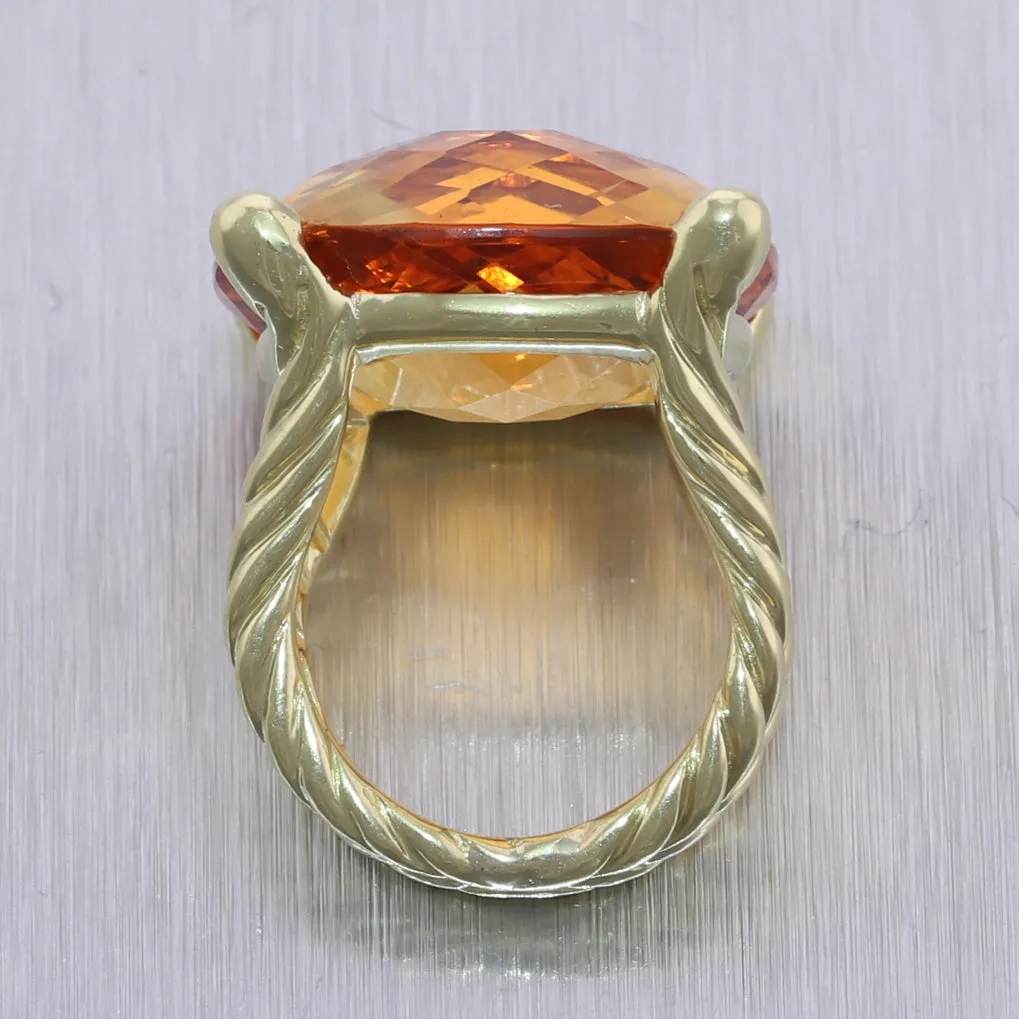 David Yurman 18k Yellow Gold Citrine Albion Cocktail Ring