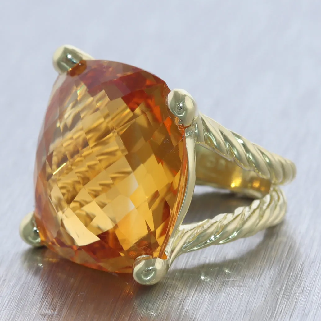 David Yurman 18k Yellow Gold Citrine Albion Cocktail Ring