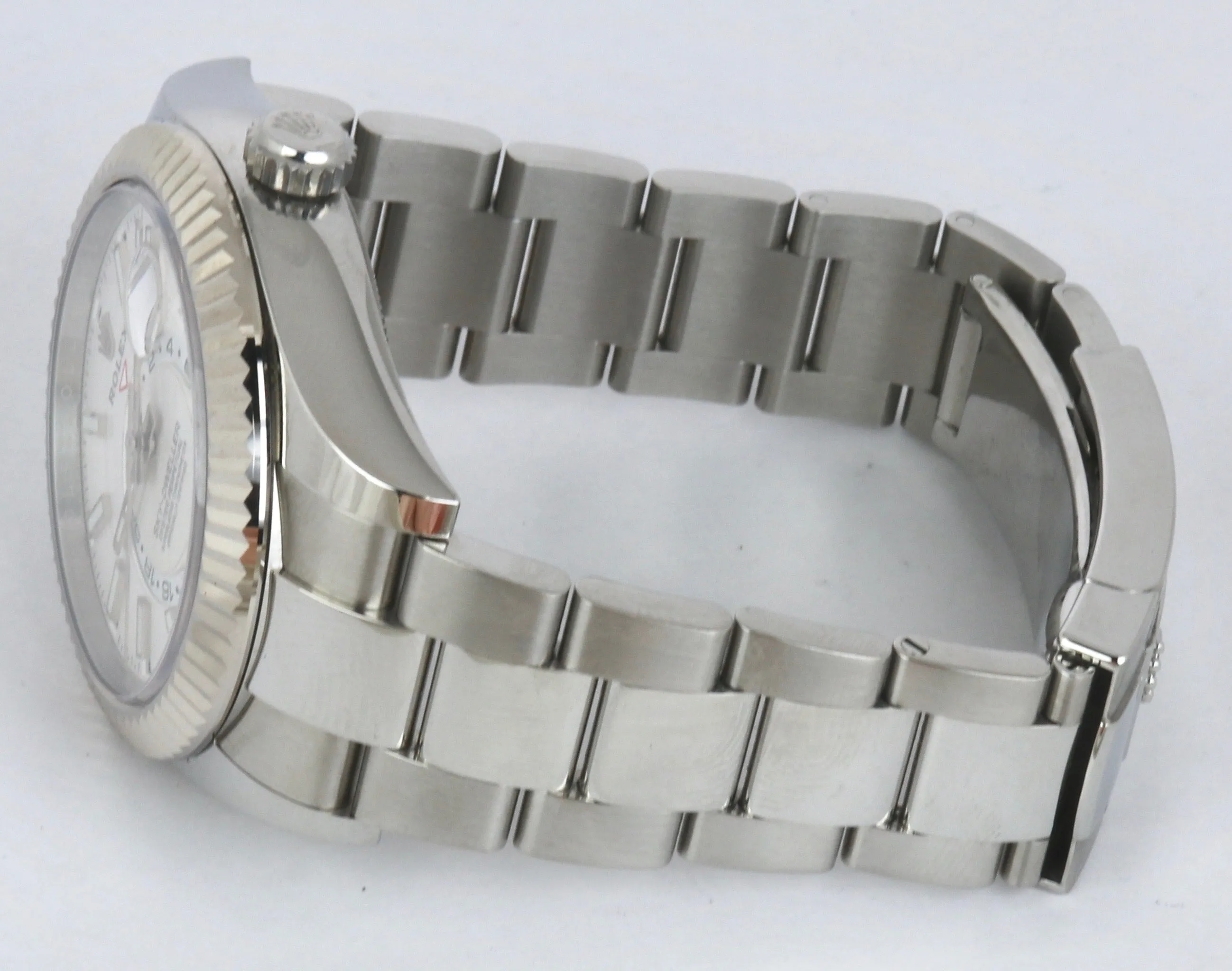 DEC 2019 Rolex Sky-Dweller Stainless 18K White Gold Silver 326934 42mm Watch