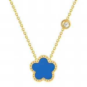 Delicate Flower Pendant in 18K Gold Plated Steel