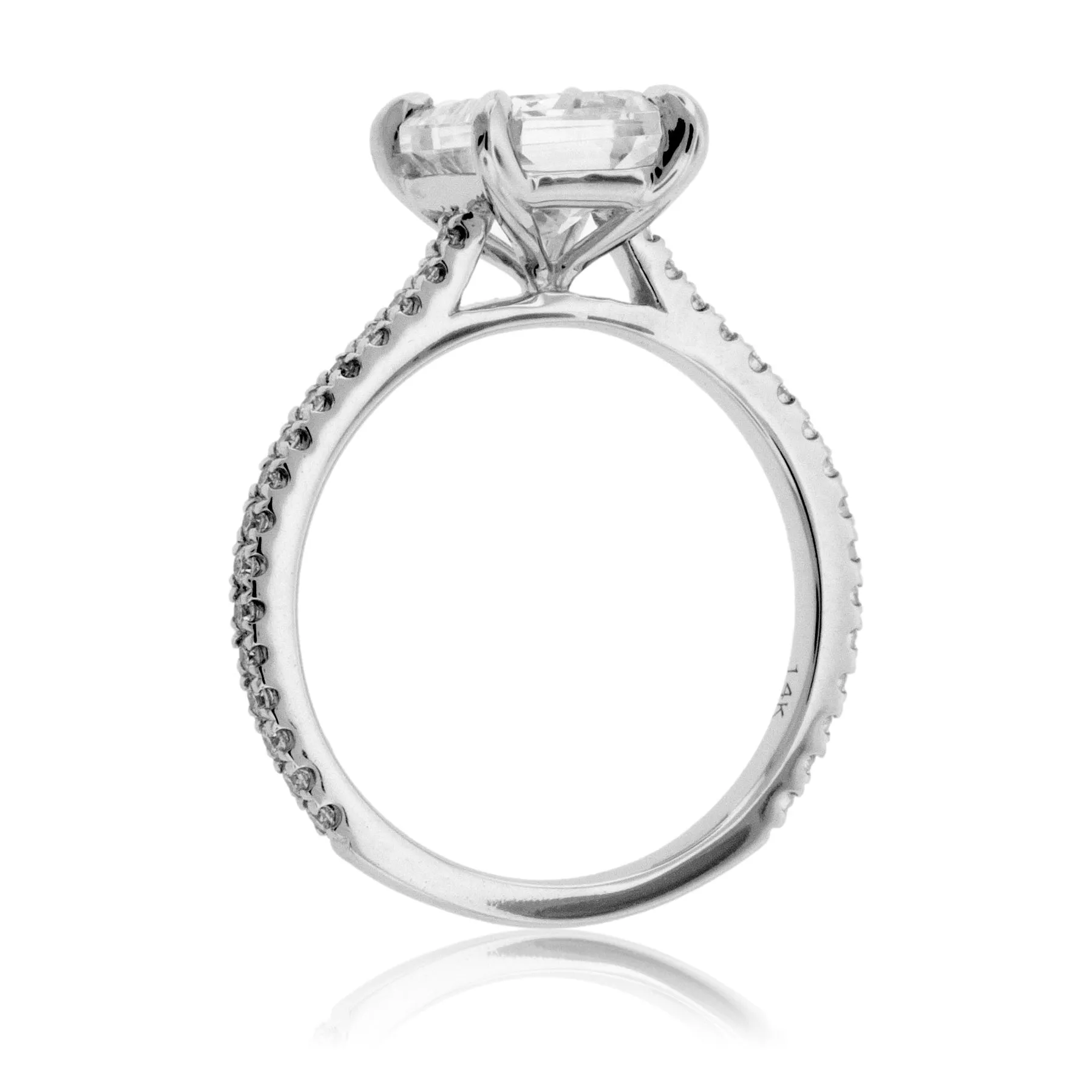 Diamond & CZ Center Stone Engagement Ring