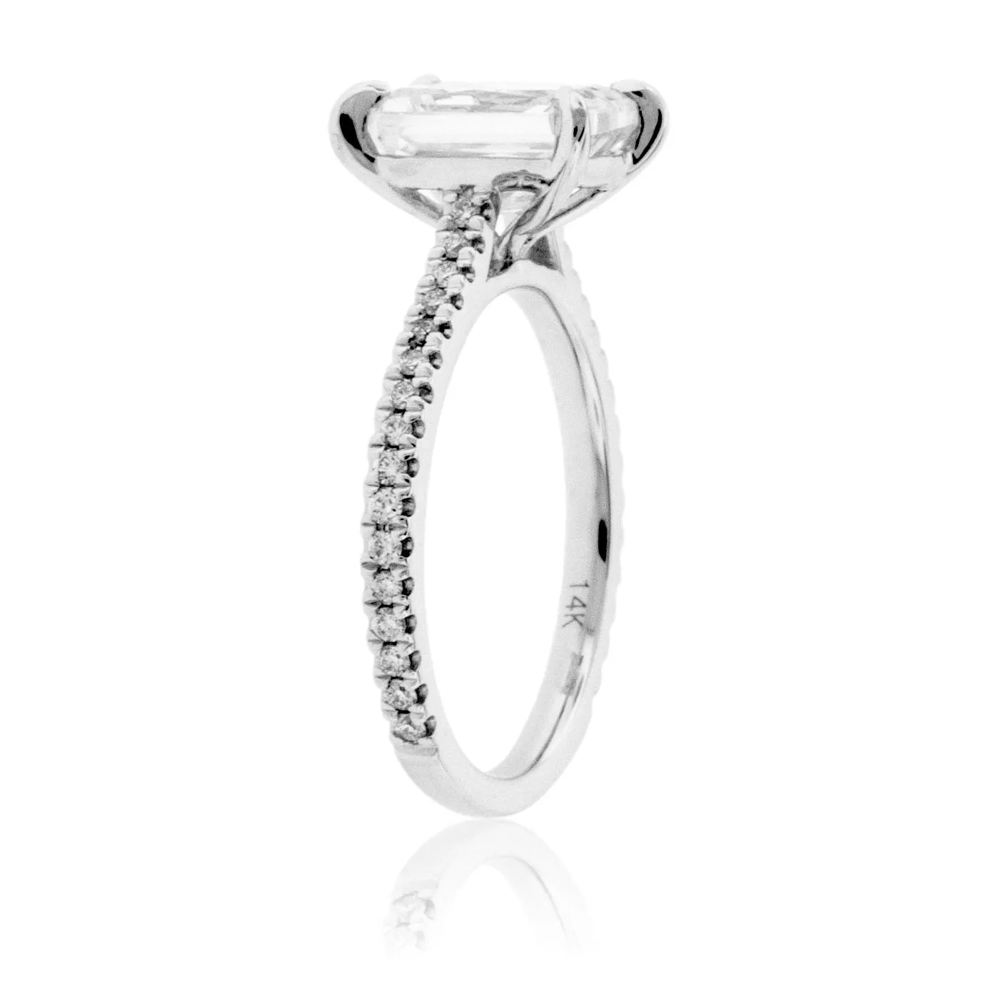Diamond & CZ Center Stone Engagement Ring