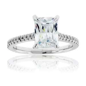 Diamond & CZ Center Stone Engagement Ring