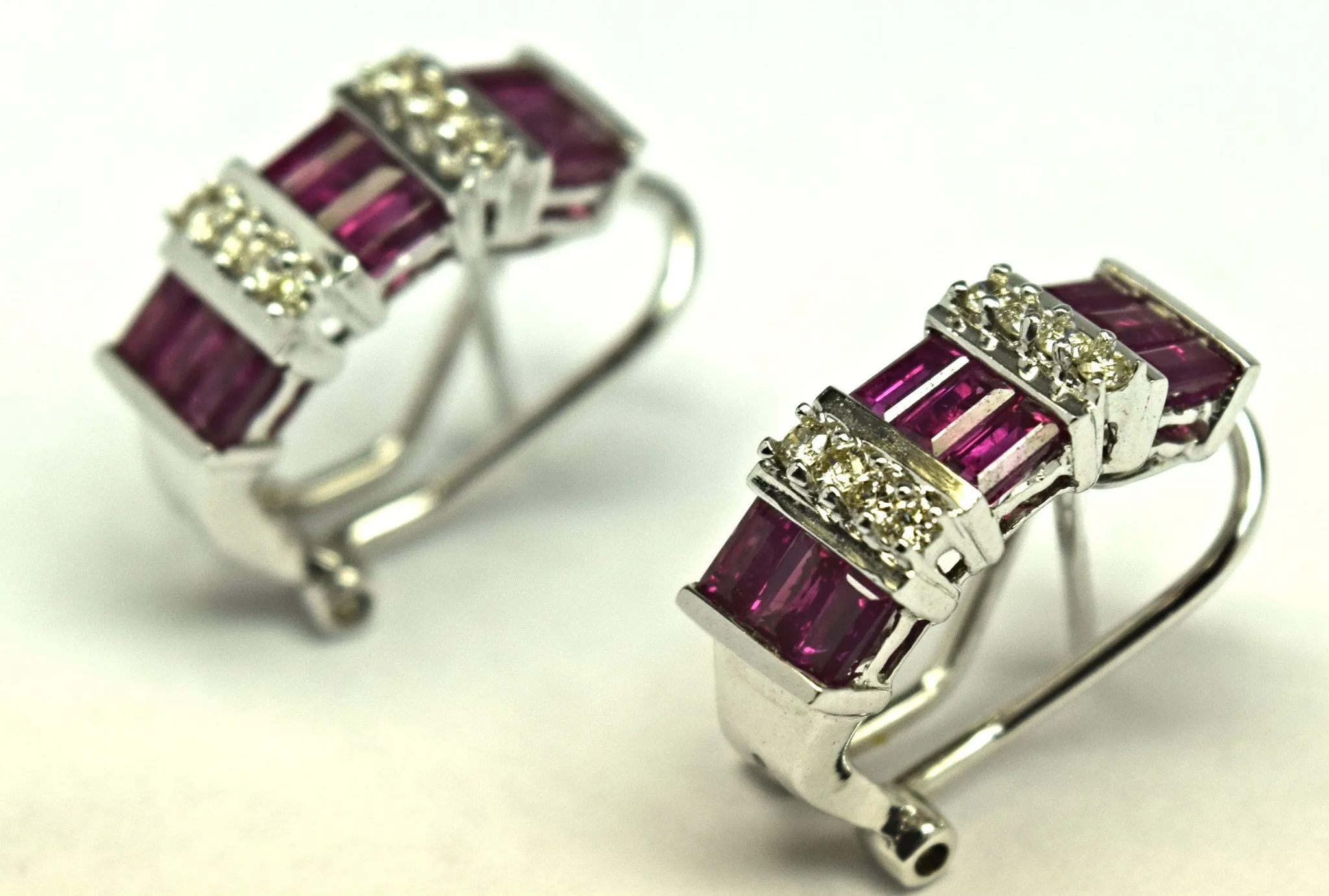 Diamond and ruby earrings