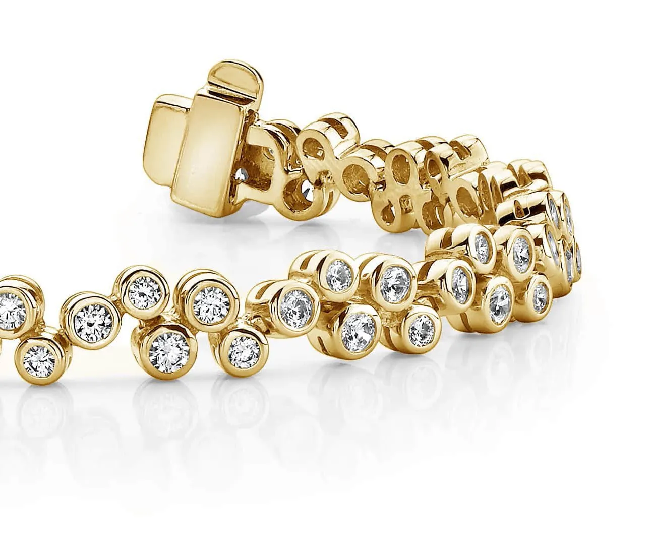 Diamond Bubble Diamond Bracelet with 2.10 ct.(finished) 1.7mm, 2mm, 2.2mm