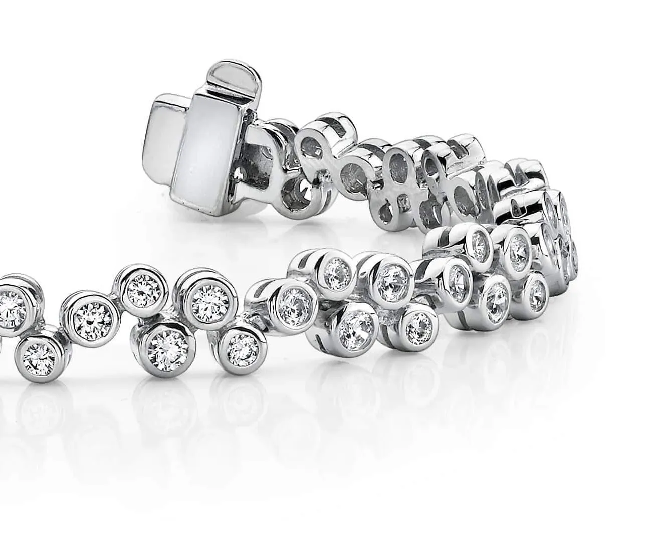 Diamond Bubble Diamond Bracelet with 2.10 ct.(finished) 1.7mm, 2mm, 2.2mm