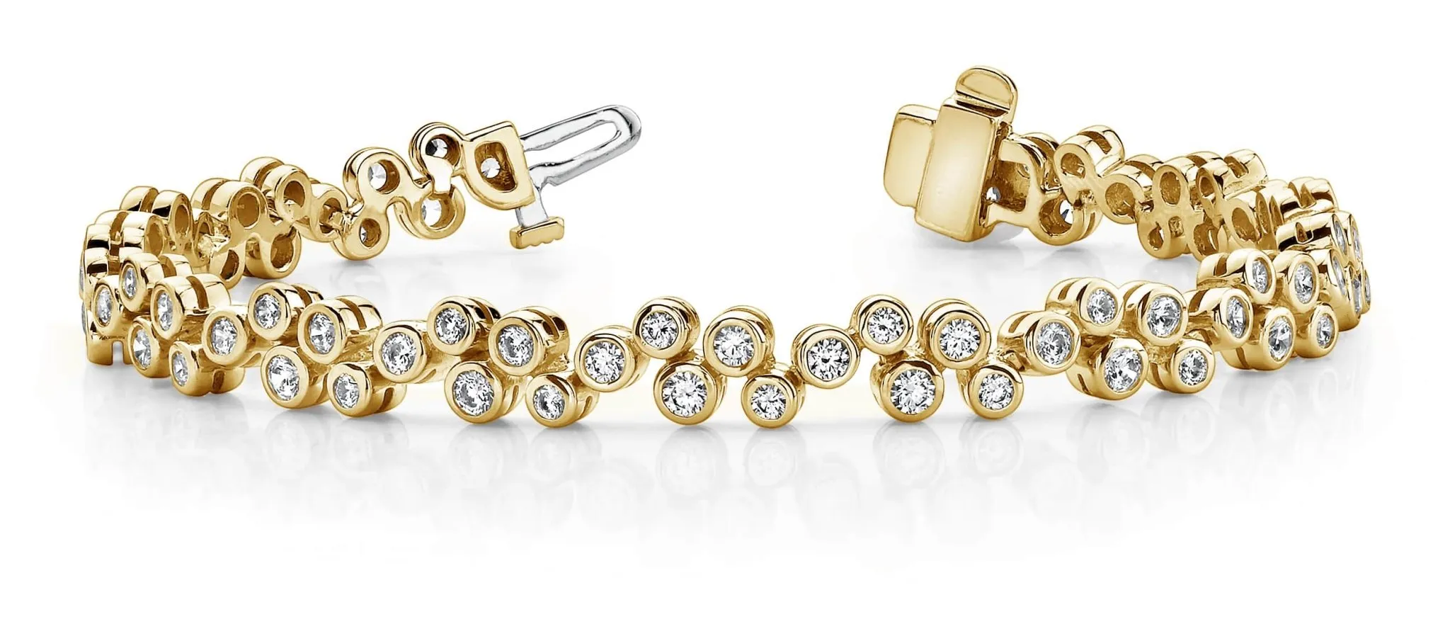 Diamond Bubble Diamond Bracelet with 2.10 ct.(finished) 1.7mm, 2mm, 2.2mm