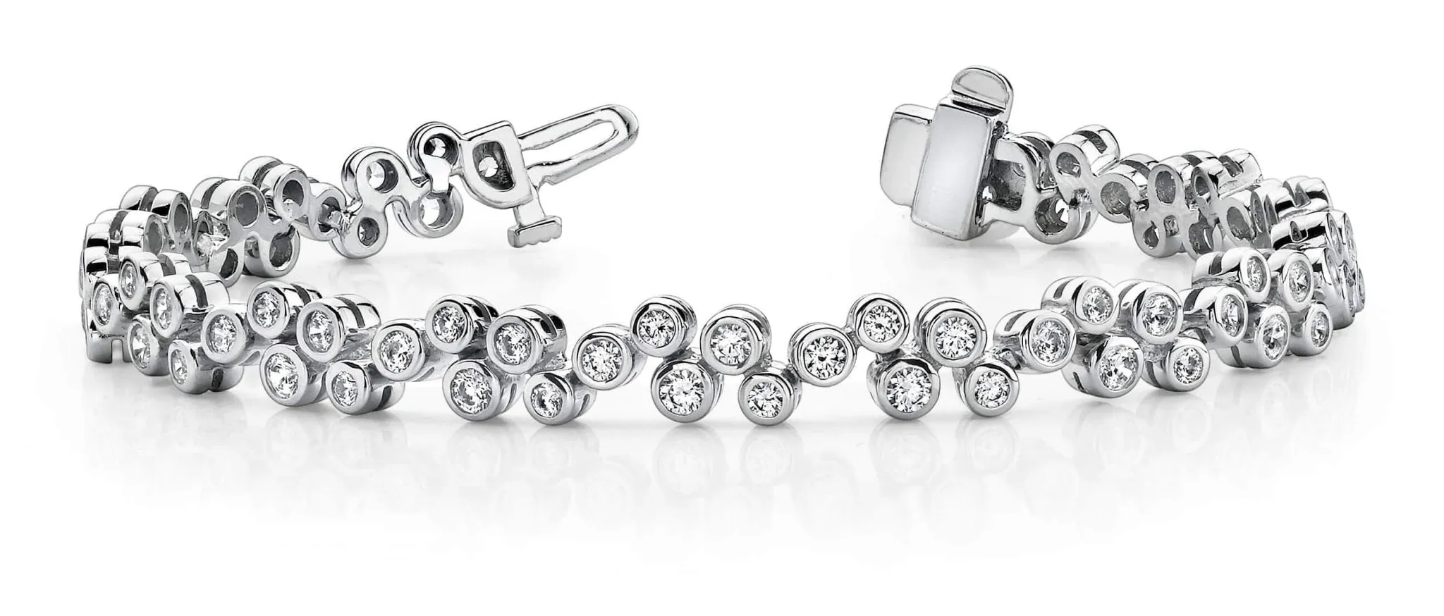 Diamond Bubble Diamond Bracelet with 2.10 ct.(finished) 1.7mm, 2mm, 2.2mm