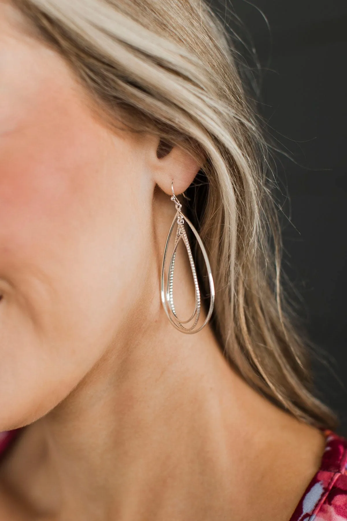 Diamond In The Rough Dangle Earrings- Silver