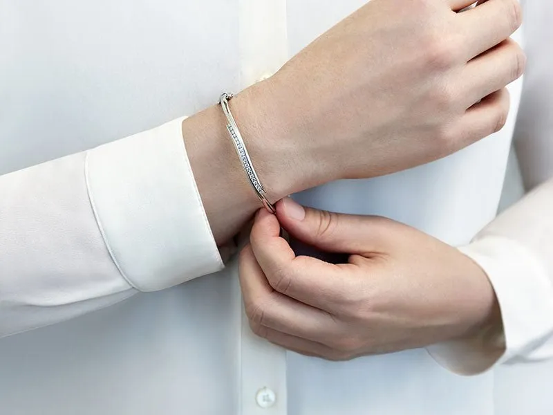Diamond Row Lab-Grown Diamond Bangle with 0.44 ct.(finished) 1.7mm
